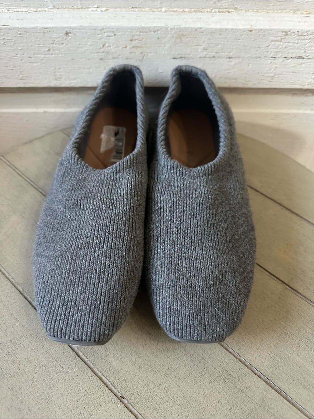 AEROSOLES Gray Knit Slip-On Loafers